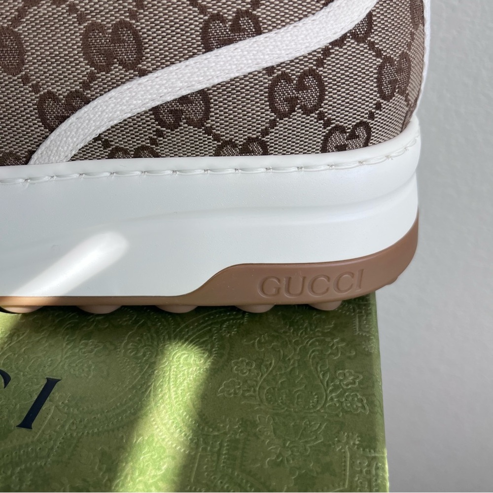 SOLD NEW Gucci 1977 Tennis High Top GG Monogram Sneakers UK M 7 / US M 8 / W 10 - Picture 4 of 16